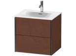Duravit XViu Waschtisch-Unterschrank XV41320B213 61 x 55,7 x 48 cm, amerikanischer nussbaum, 2 Schubkästen, schwarz matt