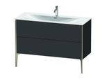 Duravit XViu Waschtisch-Unterschrank XV43040B180 121 x 59,1 x 48 cm, graphit supermatt, 2 Auszüge, champagner matt