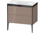 Duravit XViu Waschtisch-Unterschrank XV4710NB286P 80x48cm, 2 Auszüge, ohne Hahnloch, schwarz matt, Rahmen P, cappucino hochglanz