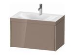 Duravit XViu Waschtisch-Unterschrank XV4610OB186C 80x48cm, 1 Auszug, 1 Hahnloch, champagner matt, Rahmen C, cappucino hochglanz