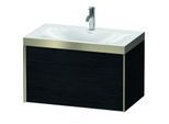 Duravit XViu Waschtisch-Unterschrank XV4610OB116P 80x48cm, 1 Auszug, 1 Hahnloch, champagner matt, Rahmen P, Eiche schwarz