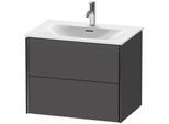 Duravit XViu Waschtisch-Unterschrank XV41330B249 71 x 55,7 x 48 cm, graphit matt, 2 Schubkästen, schwarz matt