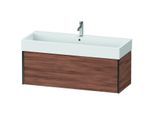 Duravit XViu Waschtisch-Unterschrank XV42380B279 118,4 x 39,7 x 45,4 cm, nussbaum natur, 1 Auszug, schwarz matt