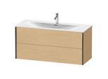Duravit XViu Waschtisch-Unterschrank XV41360B230 121 x 55,7 x 48 cm, Eiche natur, 2 Schubkästen, schwarz matt