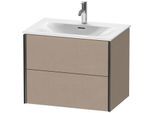 Duravit XViu Waschtisch-Unterschrank XV41330B275 71 x 55,7 x 48 cm, leinen, 2 Schubkästen, schwarz matt