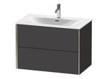 Duravit XViu Waschtisch-Unterschrank XV41340B180 81 x 55,7 x 48 cm, graphit supermatt, 2 Schubkästen, champagner matt