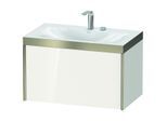Duravit XViu Waschtisch-Unterschrank XV4610EB122P 80x48cm, 1 Auszug, 2 Hahnloch, champagner matt, Rahmen P, weiß hochglanz