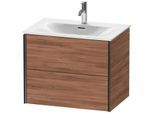 Duravit XViu Waschtisch-Unterschrank XV41330B279 71 x 55,7 x 48 cm, nussbaum natur, 2 Schubkästen, schwarz matt