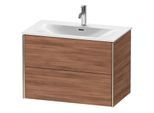 Duravit XViu Waschtisch-Unterschrank XV41340B179 81 x 55,7 x 48 cm, nussbaum natur, 2 Schubkästen, champagner matt