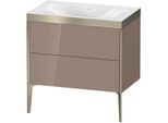 Duravit XViu Waschtisch-Unterschrank XV4710NB186P 80x48cm, 2 Auszüge, ohne Hahnloch, champagner matt, Rahmen P, cappucino hochglanz