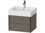 Duravit XViu Waschtisch-Unterschrank XV43340B290 58,4 x 39,7 x 45,4 cm, flannel grey seidenmatt, 2 Schubkästen, schwarz matt