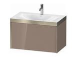Duravit XViu Waschtisch-Unterschrank XV4610OB186P 80x48cm, 1 Auszug, 1 Hahnloch, champagner matt, Rahmen P, cappucino hochglanz