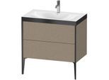 Duravit XViu Waschtisch-Unterschrank XV4710OB211P 80x48cm, 2 Auszüge, 1 Hahnloch, schwarz matt, Rahmen P, eiche kaschmir