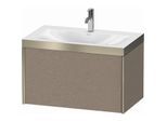 Duravit XViu Waschtisch-Unterschrank XV4610OB111P 80x48cm, 1 Auszug, 1 Hahnloch, champagner matt, Rahmen P, eiche kaschmir