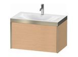 Duravit XViu Waschtisch-Unterschrank XV4610OB112P 80x48cm, 1 Auszug, 1 Hahnloch, champagner matt, Rahmen P, eiche gebürstet