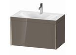Duravit XViu Waschtisch-Unterschrank XV4610OB189C 80x48cm, 1 Auszug, 1 Hahnloch, champagner matt, Rahmen C, flannel grey hochglanz