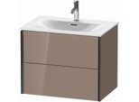 Duravit XViu Waschtisch-Unterschrank XV41330B286 71 x 55,7 x 48 cm, cappucino hochglanz, 2 Schubkästen, schwarz matt