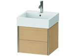Duravit XViu Waschtisch-Unterschrank XV43330B130 48,4 x 39,7 x 45,4 cm, Eiche natur, 2 Schubkästen, champagner matt