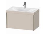 Duravit XViu Waschtisch-Unterschrank XV4610OB191C 80x48cm, 1 Auszug, 1 Hahnloch, champagner matt, Rahmen C, taupe matt