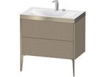 Duravit XViu Waschtisch-Unterschrank XV4710EB111P 80x48cm, 2 Auszüge, 2 Hahnlöcher, champagner matt, Rahmen P, eiche kaschmir