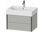 Duravit XViu Waschtisch-Unterschrank XV43350B207 68,4 x 39,7 x 45,4 cm, betongrau matt, 2 Schubkästen, schwarz matt