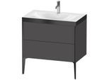 Duravit XViu Waschtisch-Unterschrank XV4710OB249P 80x48cm, 2 Auszüge, 1 Hahnloch, schwarz matt, Rahmen P, graphit matt
