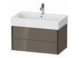 Duravit XViu Waschtisch-Unterschrank XV43360B289 78,4 x 39,7 x 45,4 cm, flannel grey hochglanz, 2 Schubkästen, schwarz matt