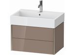 Duravit XViu Waschtisch-Unterschrank XV43350B186 68,4 x 39,7 x 45,4 cm, cappucino hochglanz, 2 Schubkästen, champagner matt