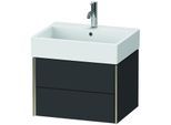 Duravit XViu Waschtisch-Unterschrank XV43340B180 58,4 x 39,7 x 45,4 cm, graphit supermatt, 2 Schubkästen, champagner matt