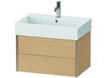 Duravit XViu Waschtisch-Unterschrank XV43350B130 68,4 x 39,7 x 45,4 cm, Eiche natur, 2 Schubkästen, champagner matt