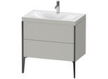 Duravit XViu Waschtisch-Unterschrank XV4710OB207C 80x48cm, 2 Auszüge, 1 Hahnloch, schwarz matt, Rahmen C, betongrau matt
