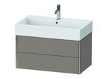 Duravit XViu Waschtisch-Unterschrank XV43360B143 78,4 x 39,7 x 45,4 cm, basalt matt, 2 Schubkästen, champagner matt