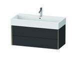 Duravit XViu Waschtisch-Unterschrank XV43370B180 98,4 x 39,7 x 45,4 cm, graphit supermatt, 2 Schubkästen, champagner matt