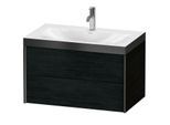Duravit XViu Waschtisch-Unterschrank XV4615OB216P 80x48cm, 2 Schubkästen, 1 Hahnloch, schwarz matt, Rahmen P, Eiche schwarz