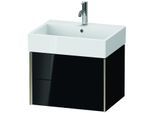 Duravit XViu Waschtisch-Unterschrank XV43340B140 58,4 x 39,7 x 45,4 cm, schwarz hochglanz, 2 Schubkästen, champagner matt