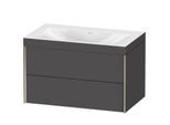 Duravit XViu Waschtisch-Unterschrank XV4615NB149C 80x48cm, 2 Schubkästen, ohne Hahnloch, champagner matt, Rahmen C, graphit matt