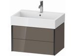 Duravit XViu Waschtisch-Unterschrank XV43350B289 68,4 x 39,7 x 45,4 cm, flannel grey hochglanz, 2 Schubkästen, schwarz matt