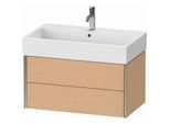 Duravit XViu Waschtisch-Unterschrank XV43360B112 78,4 x 39,7 x 45,4 cm, eiche gebürstet, 2 Schubkästen, champagner matt
