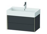 Duravit XViu Waschtisch-Unterschrank XV43360B149 78,4 x 39,7 x 45,4 cm, graphit matt, 2 Schubkästen, champagner matt