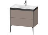 Duravit XViu Waschtisch-Unterschrank XV4710OB243P 80x48cm, 2 Auszüge, 1 Hahnloch, schwarz matt, Rahmen P, basalt matt