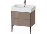 Duravit XViu Waschtisch-Unterschrank XV45350B286 68,4 x 49,3 x 45,4 cm, cappucino hochglanz, 2 Auszüge, schwarz matt