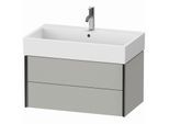 Duravit XViu Waschtisch-Unterschrank XV43360B207 78,4 x 39,7 x 45,4 cm, betongrau matt, 2 Schubkästen, schwarz matt