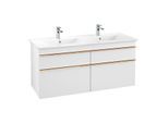Villeroy und Boch Venticello Waschtisch-Unterschrank A93005MS 125,3 x 59 x 50,2 cm, Griff Copper, White Matt
