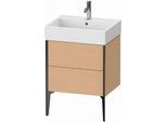 Duravit XViu Waschtisch-Unterschrank XV45340B212 58,4 x 49,3 x 45,4 cm, eiche gebürstet, 2 Auszüge, schwarz matt