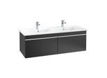 Villeroy und Boch Venticello Waschtisch-Unterschrank A93902PD 125,3 x 42 x 50,2 cm, Griff White, Black Matt Lacquer