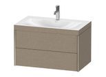 Duravit XViu Waschtisch-Unterschrank XV4615OB111C 80x48cm, 2 Schubkästen, 1 Hahnloch, champagner matt, Rahmen C, eiche kaschmir