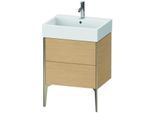 Duravit XViu Waschtisch-Unterschrank XV45340B130 58,4 x 49,3 x 45,4 cm, Eiche natur, 2 Auszüge, champagner matt