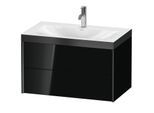 Duravit XViu Waschtisch-Unterschrank XV4615OB240P 80x48cm, 2 Schubkästen, 1 Hahnloch, schwarz matt, Rahmen P, schwarz hochglanz