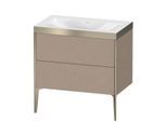 Duravit XViu Waschtisch-Unterschrank XV4710NB175P 80x48cm, 2 Auszüge, ohne Hahnloch, champagner matt, Rahmen P, leinen