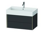 Duravit XViu Waschtisch-Unterschrank XV43360B180 78,4 x 39,7 x 45,4 cm, graphit supermatt, 2 Schubkästen, champagner matt